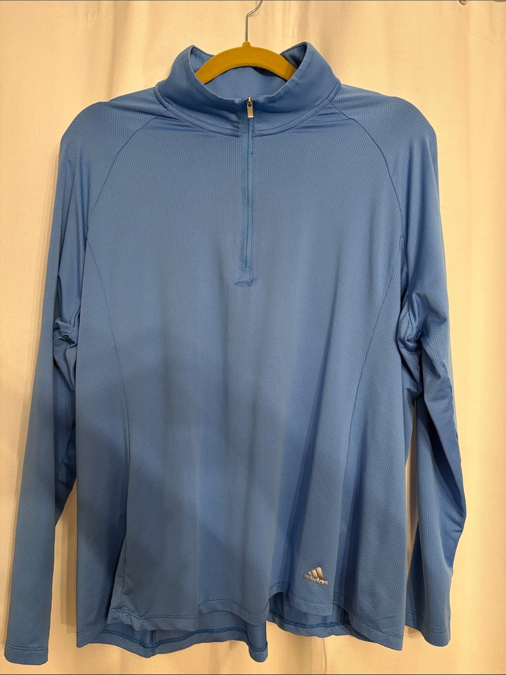 adidas Women's Light Blue Long-Sleeve Half-Zip Top
